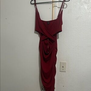 SHEIN Burgundy Mini Dress